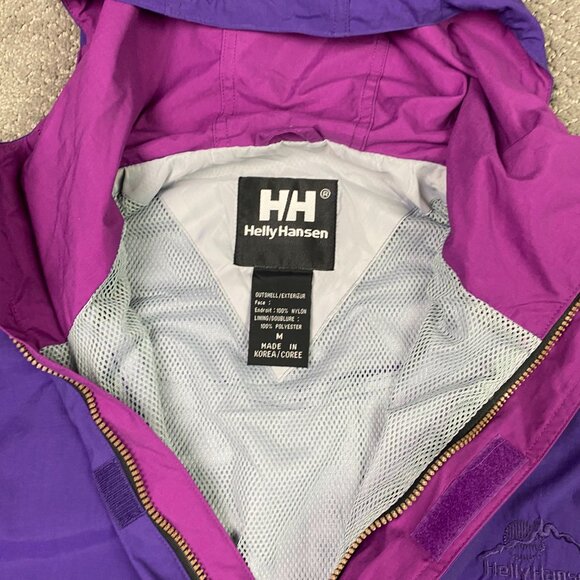 Vintage 90s Helly Hanson Jacket Men's Medium Oversized Purple Pullover Anorak - Picture 8 of 12